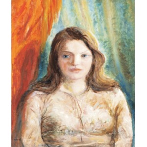 Portret dziewczyny, ok. 1970, olej, tektura; 68 x 48,5cm;