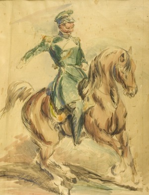 Eugeniusz GEPPERT (1890-1979), Jeździec na koniu – oficer na koniu