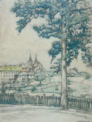 Marian TRZEBIŃSKI (1871-1942), Widok ogólny Klasztoru Bielańskiego