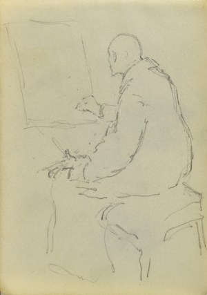 Józef PIENIĄŻEK (1888-1953), Artysta przy pracy