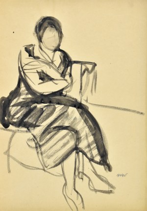 Wojciech WEISS (1875-1950), Siedząca konieta – Portret Reni (?), 1915