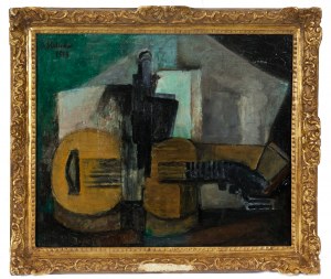 Alicja HALICKA (1889-1974), Martwa natura z gitarą , 1914