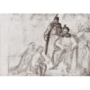 Maurycy GOTTLIEB (1856-1879), Król Sobieski, szkic ołówkiem