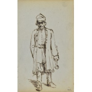 Jacek MALCZEWSKI (1854-1929), Postać stojącego mężczyzny trzymającego w lewej ręce laskę