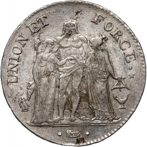 France, 5 Francs L'an 7 K (1798-99), Bordeaux