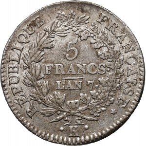 Francja, 5 franków L'an 7 K (1798-99), Bordeaux