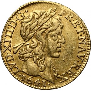 Francja, Ludwik XIII, 1/2 Louis d'or 1641 A, Paryż