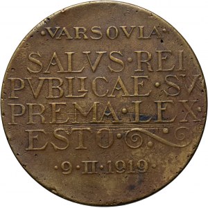 II RP, medal z 1919 roku, Otwarcie Pierwszego Sejmu Ustawodawczego 9.II.1919