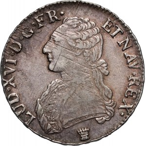 France, Louis XVI, Écu 1791 I, Limoges