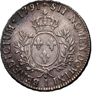 Francja, Ludwik XVI, ecu 1791 I, Limoges