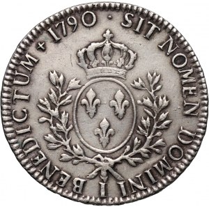 Francja, Ludwik XVI, ecu 1790 I, Limoges