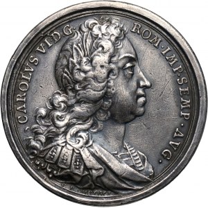 Italy, Carlo VI, Silver medal 1734, Battle of Guastalla