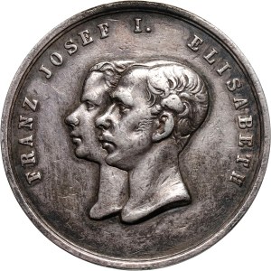 Austria, Franz Joseph I, silver medal 1858, Commemoration on Rudolph birth