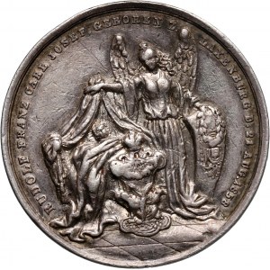 Austria, Franciszek Józef I, srebrny medal z 1858 roku upamiętniający narodziny Rudolfa