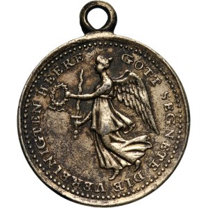 XIX wiek, Gdańsk, medalik z uszkiem z 1814 roku, zdobycie Gdańska przez Aleksandra Wirtemberskiego, 2 stycznia 1814 roku