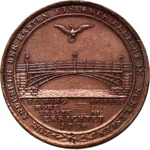 Śląsk, medal z 1796 roku, wybity z okazji oddania do użytku mostu na rzece Strzegomce w Łażanach