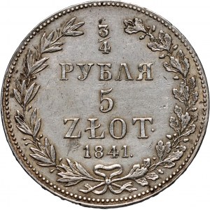 Zabór rosyjski, Mikołaj I, 3/4 rubla = 5 złotych 1841 MW, Warszawa