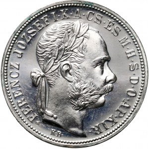 Węgry, Franciszek Józef I, 1 forint 1892 KB, Restrike, Stempel lustrzany