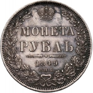 Rosja, Mikołaj I, rubel 1849 СПБ ПА, Petersburg
