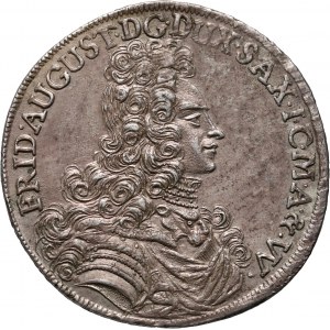 Niemcy, Saksonia, Fryderyk August I, 2/3 talara (gulden) 1696 IK, Drezno