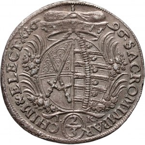 Niemcy, Saksonia, Fryderyk August I, 2/3 talara (gulden) 1696 IK, Drezno