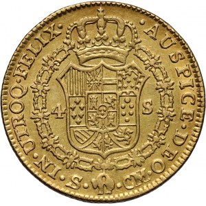 Hiszpania, Karol III, 4 escudo 1787 S-CM, Sewilla
