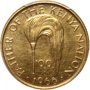 Kenia, 100 szylingów 1966, 75. urodziny Prezydenta Jomo Kenyatty.