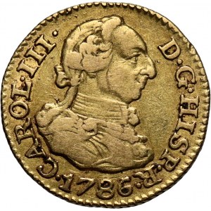 Spain, Charles III, 1/2 Escudo 1786 M-DV, Madrid