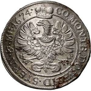 Śląsk, Księstwo Oleśnickie, Sylwiusz Fryderyk, 6 krajcarów 1674 SP, Oleśnica