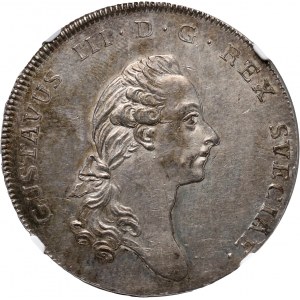 Szwecja, Gustaw III, talar (Riksdaler) 1776 OL, Sztokholm