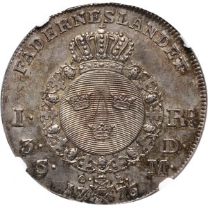 Sweden, Gustav III, Riksdaler 1776 OL, Stockholm