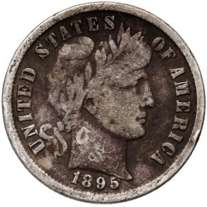 USA, 10 Cents (Dime) 1895, Philadelphia, Barber