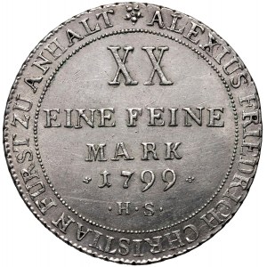 Niemcy, Anhalt-Bernburg, Aleksy Fryderyk Krystian, 1/2 talara 1799 HS, Silberhütte