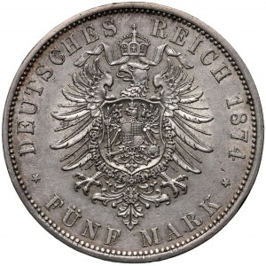 Germany, Prussia, Wilhelm I, 5 Mark 1874 A, Berlin