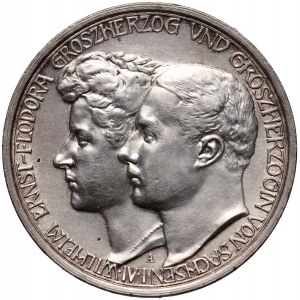 Niemcy, Saksonia-Weimar-Eisenach, Wilhelm Ernest, 3 marki 1910 A, Berlin, zaślubiny z Feodorą von Sachsen-Meiningen