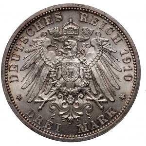 Germany, Saxe-Weimar-Eisenach, Wilhelm Ernst, 3 Mark 1910 A, Berlin