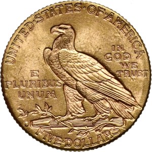 USA, 5 Dollars 1916 S, San Francisco, Indian head
