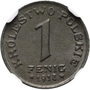 Królestwo Polskie, 1 fenig 1918, Stuttgart