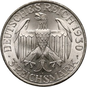 Niemcy, Republika Weimarska, 3 marki 1930 A, Berlin, Zeppelin