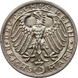 Niemcy, Republika Weimarska, 3 marki 1928 A, Berlin, Naumburg