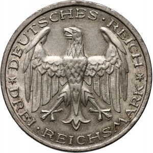 Germany, Weimar Republic, 3 Mark 1927 A, Berlin, Marburg