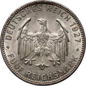 Germany, Weimar Republic, 5 Mark 1927 F, Stuttgart, Tubingen University