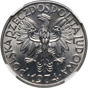 PRL, 5 złotych 1974, Rybak, Trawka