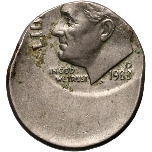 Stany Zjednoczone Ameryki, 10 centów (Dime) 1988 D, Denver, DESTRUKT