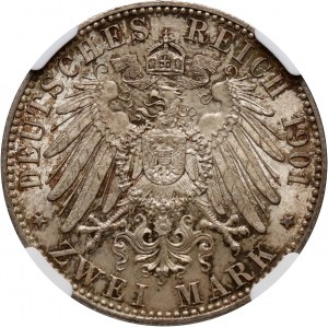 Niemcy, Prusy, Wilhelm II, 2 marki 1901 A, Berlin, 200-lecie Królestwa Prus