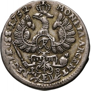 Niemcy, Brandenburgia-Prusy, Fryderyk II, ort (18 groszy) 1752 E, Królewiec