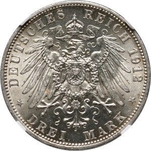 Germany, Prussia, Wilhelm II, 3 Mark 1912 A, Berlin