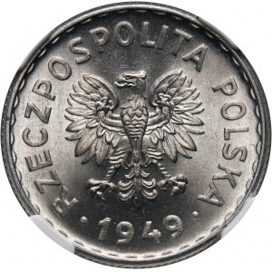 PRL, 1 złoty 1949, aluminium