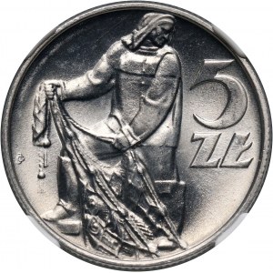 PRL, 5 złotych 1974, Rybak