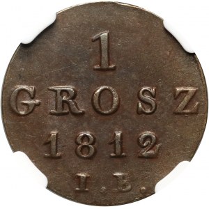 Księstwo Warszawskie, Fryderyk August I, grosz 1812 IB, Warszawa